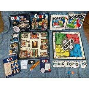 Clue (2015) & Sorry (2013) LOT of 2 Hasbro Family Board Games, Classic Mystery